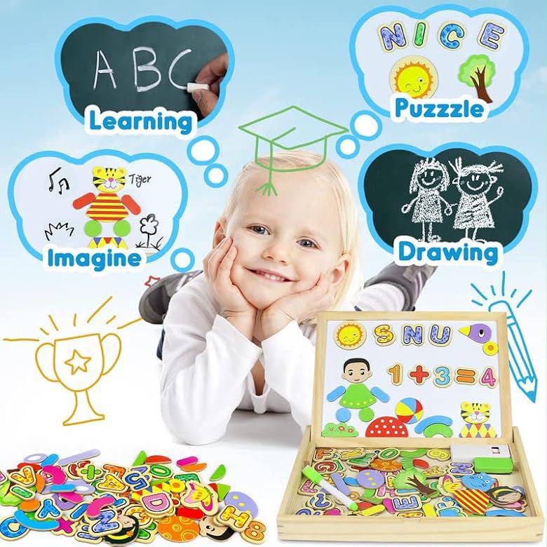 Wooden magnetic learning board