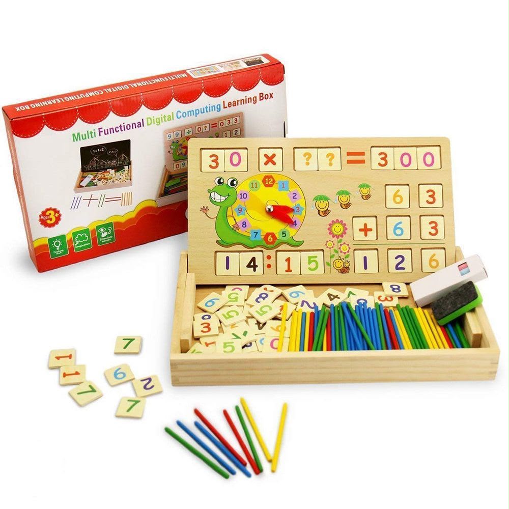 wooden multi functional learning box