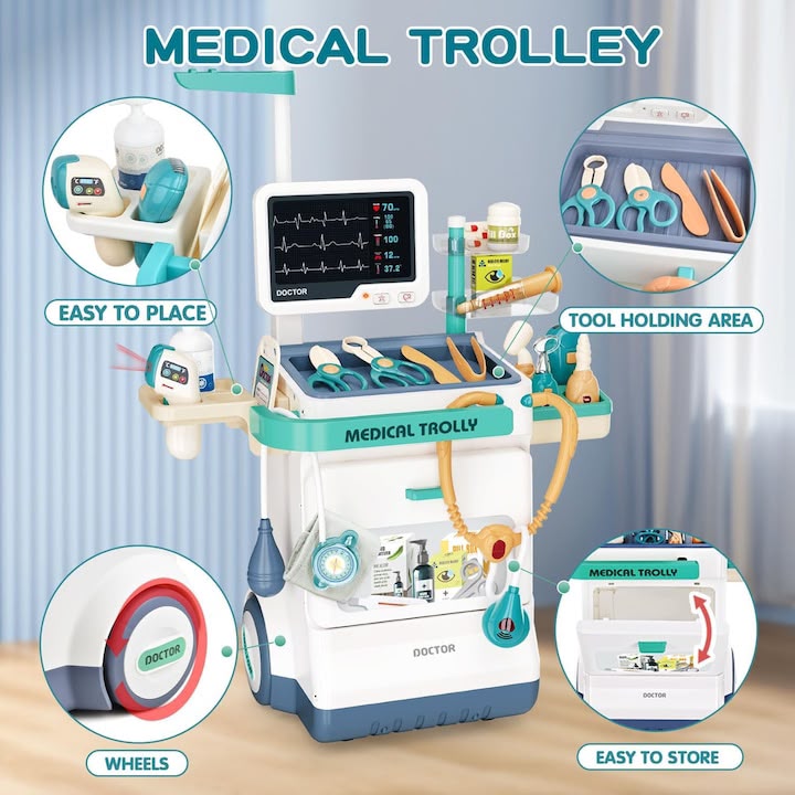 Kids Medical Trolley Doctor Set