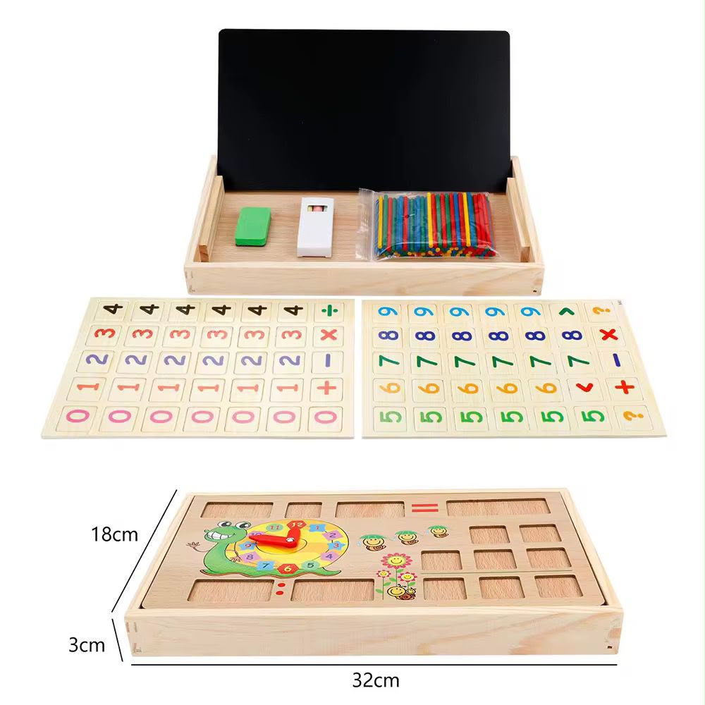 wooden multi functional learning box