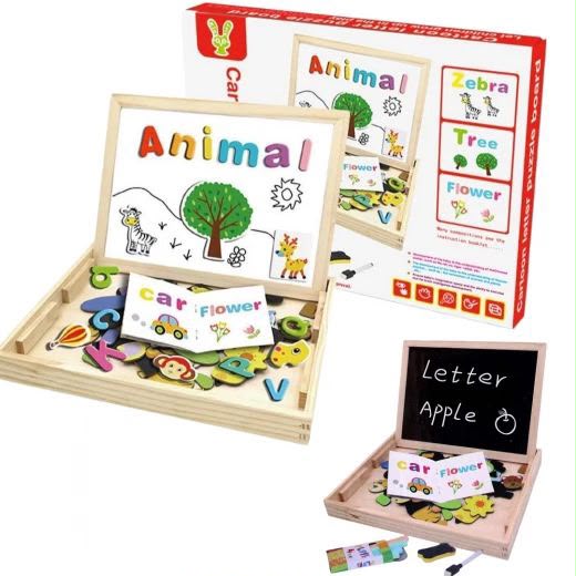 Wooden magnetic learning board
