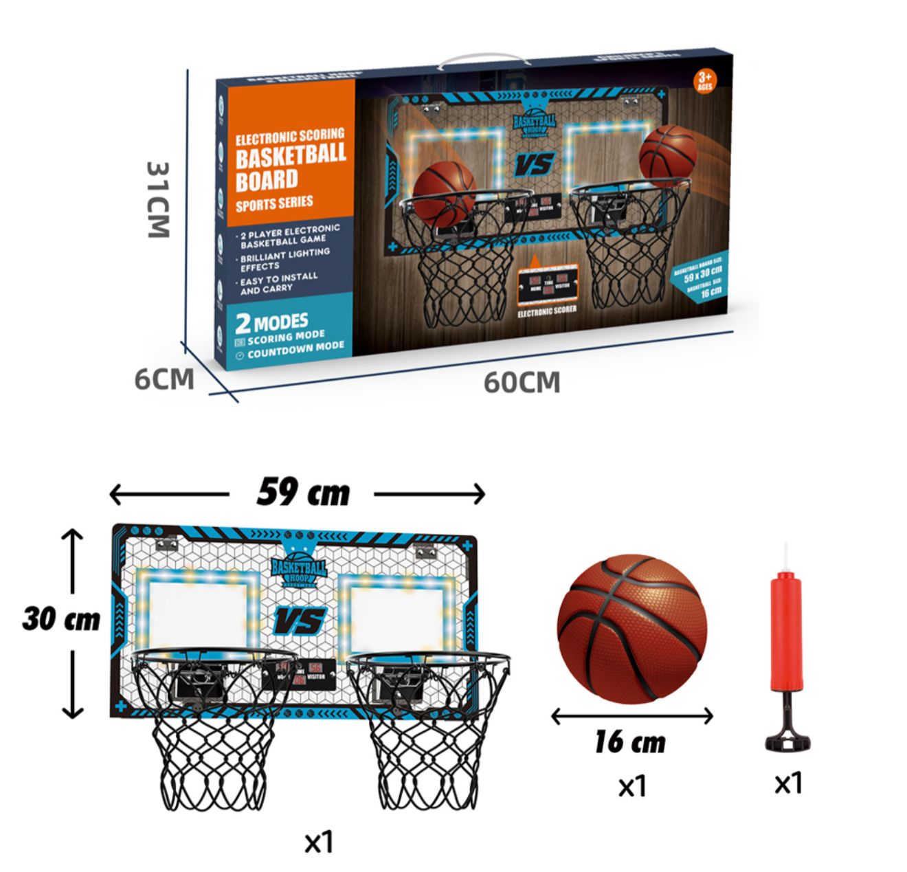 Electronic basketball board
