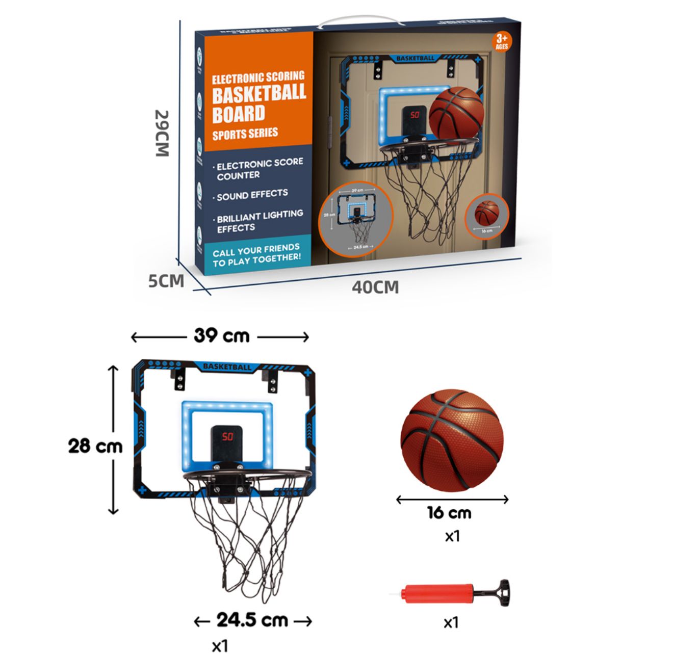 Electronic basketball board