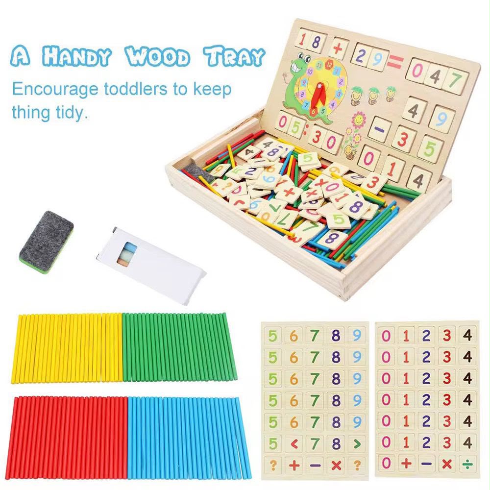 wooden multi functional learning box