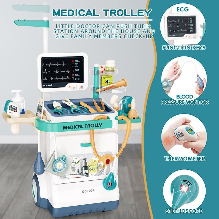 Kids Medical Trolley Doctor Set